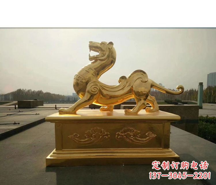 运城精美雕刻，精致纯铜白虎神兽雕塑
