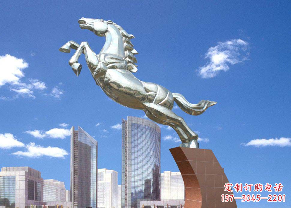 运城全新不锈钢奔马雕塑