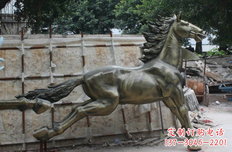 运城逸致领雕：广场奔马动物铜雕
