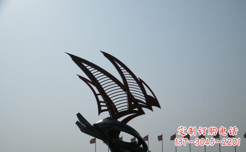运城不锈钢手工帆船雕塑