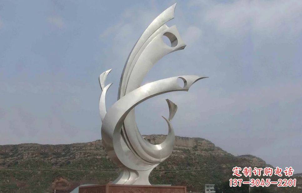 运城金羽凤凰-不锈钢抽象雕塑