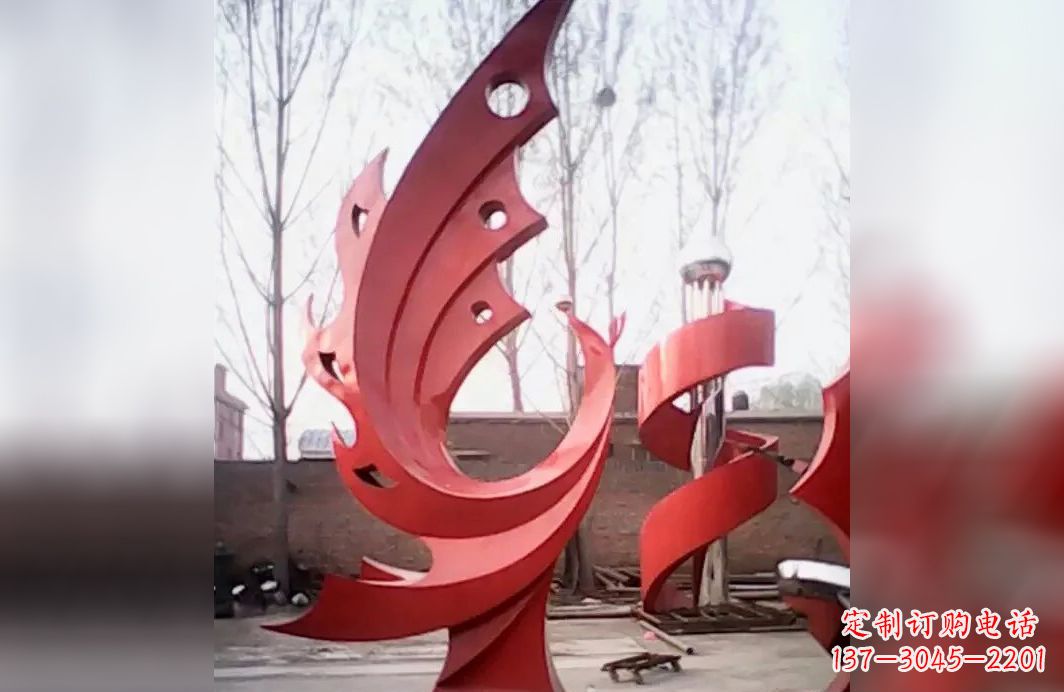 运城广场不锈钢抽象凤凰雕塑