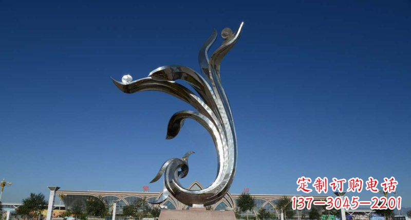 运城优雅迷人的不锈钢抽象凤凰雕塑