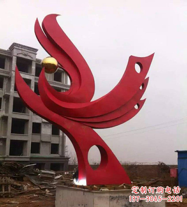 运城全新抽象凤凰不锈钢雕塑