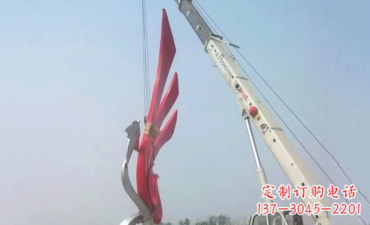 运城独特而精致的不锈钢抽象凤凰雕塑