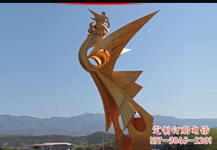 运城中领雕塑凤凰抽象雕塑11英寸