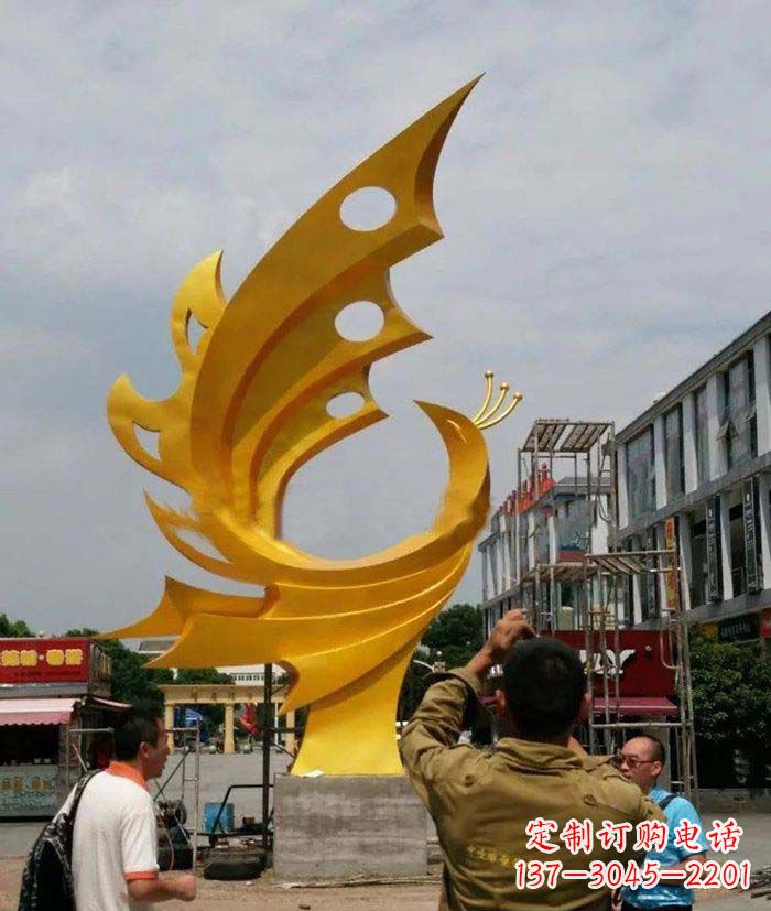 运城精致大气的不锈钢抽象凤凰雕塑