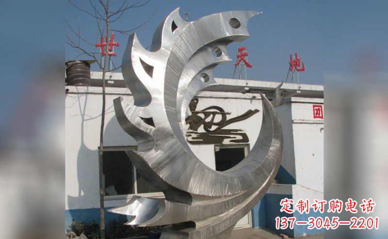 运城精美不锈钢抽象凤凰雕塑