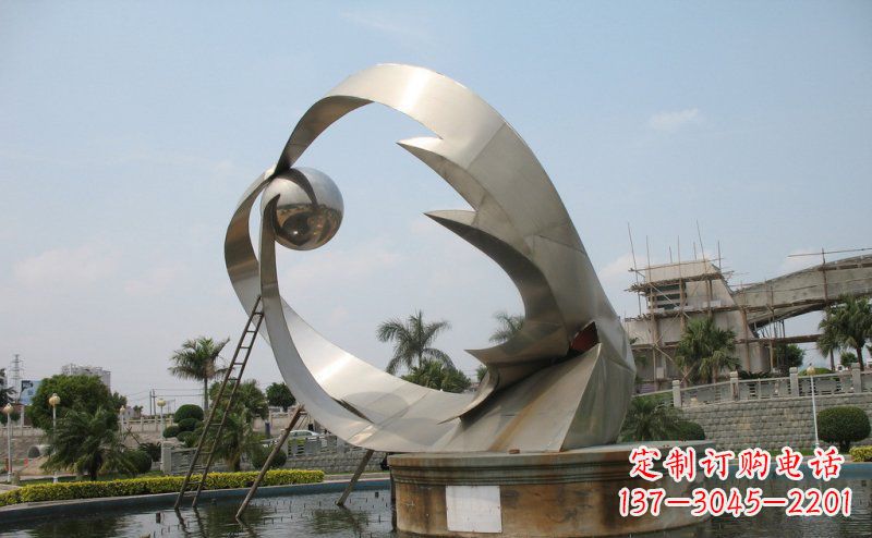 运城室外不锈钢喷泉雕塑