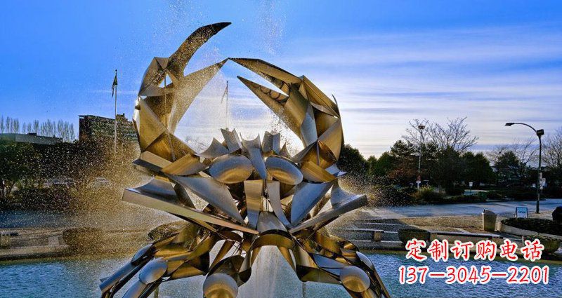 运城优美雅致的不锈钢螃蟹抽象雕塑