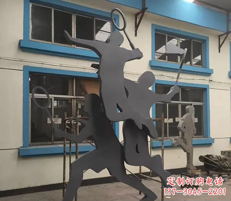 运城不锈钢羽毛球运动雕塑