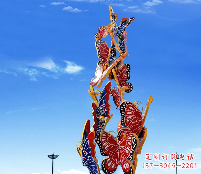 运城浪漫的不锈钢大型蝴蝶雕塑