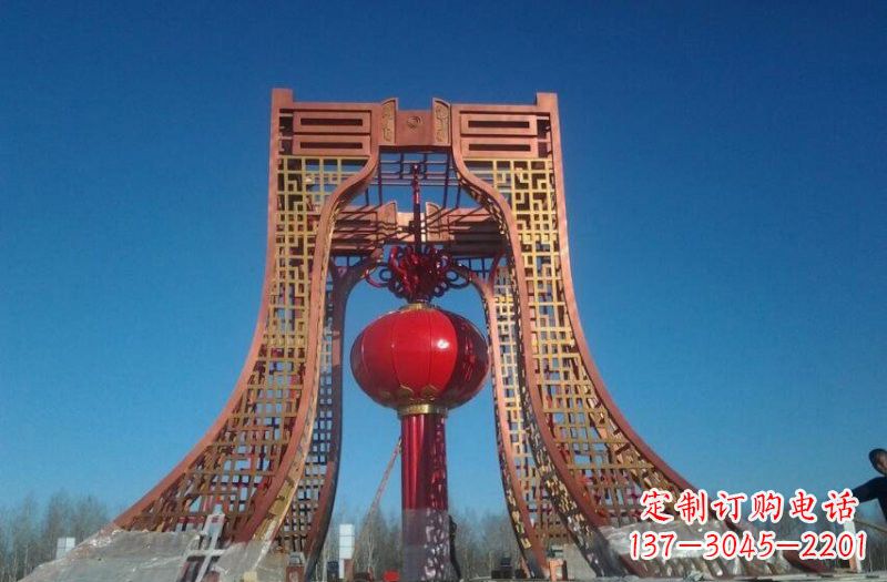 运城中领雕塑推出不锈钢大型灯笼雕塑