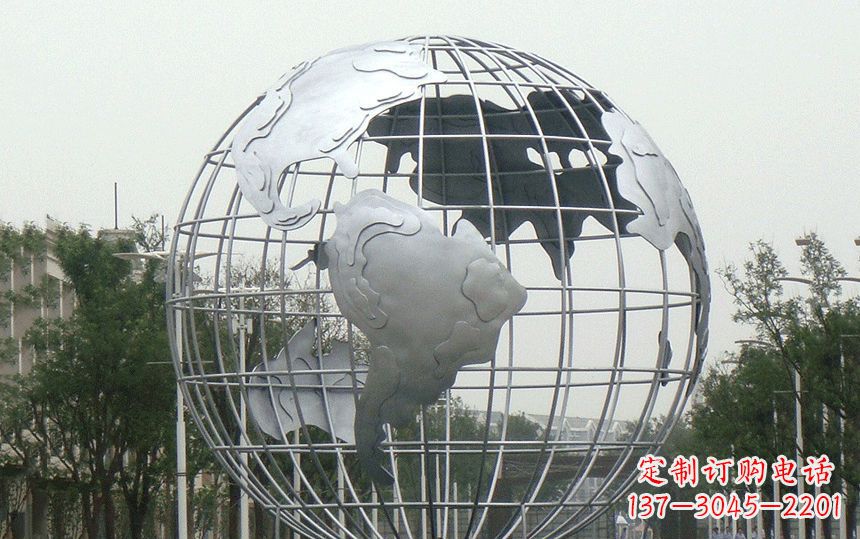 运城金属太空,伊中领雕塑的不锈钢地球雕塑;
