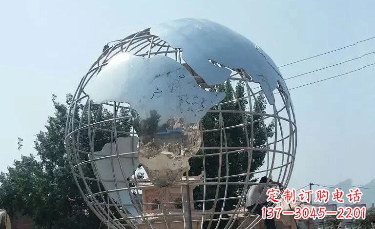 运城用艺术充实空间,精工制作高品质不锈钢地球仪雕塑