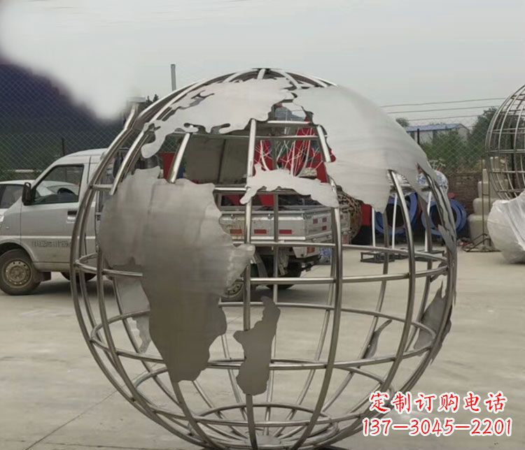 运城中领雕塑:精美不锈钢地球仪雕塑