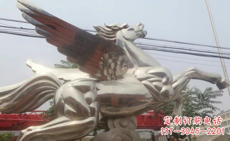 运城流畅优美的不锈钢飞马雕塑