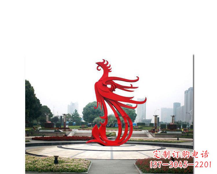 运城古韵雕塑:不锈钢飞翔凤凰雕塑