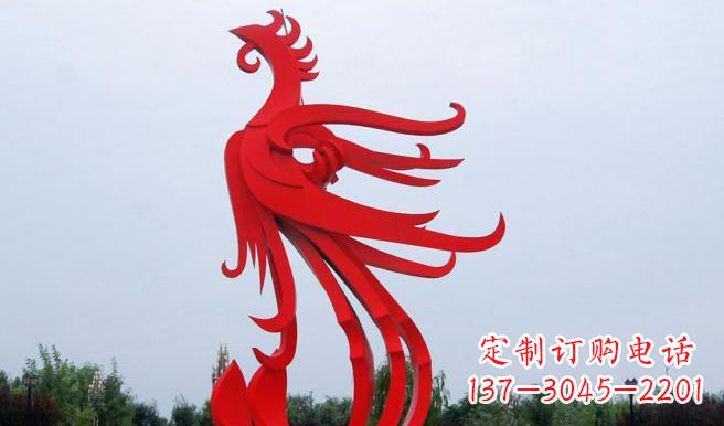 运城中领雕塑制作的精美不锈钢凤凰雕塑