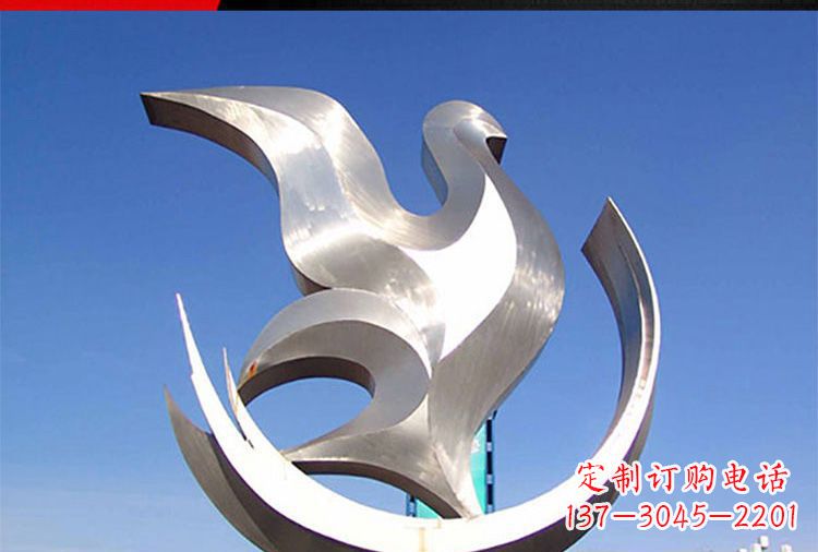运城雕刻工艺制作的精美不锈钢鸽子摆件