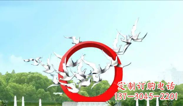 运城华丽优雅的不锈钢鸽子雕塑