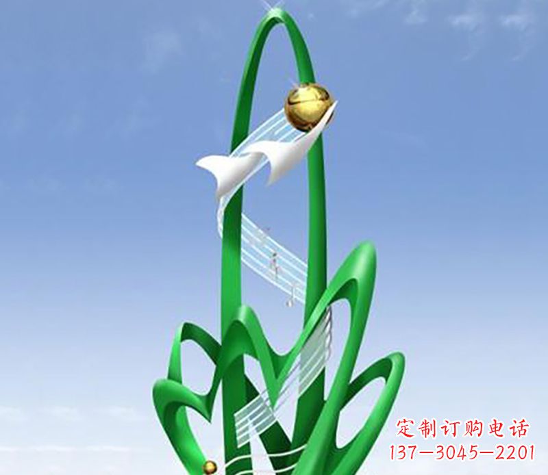 运城广场不锈钢树叶景观雕塑