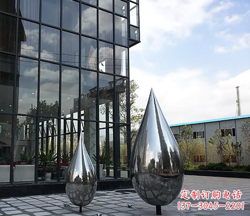 运城中领雕塑让你的城市更加美丽——不锈钢水滴雕塑