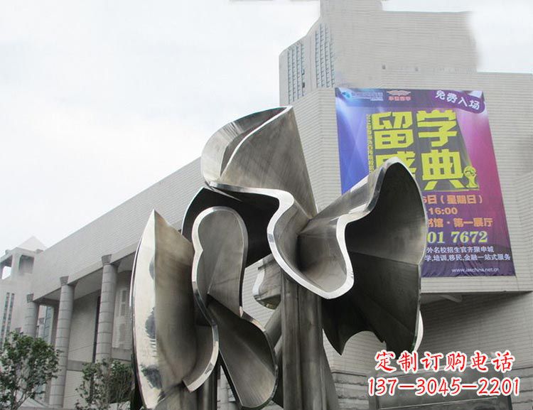 运城全新不锈钢荷叶雕塑,缔造完美景观