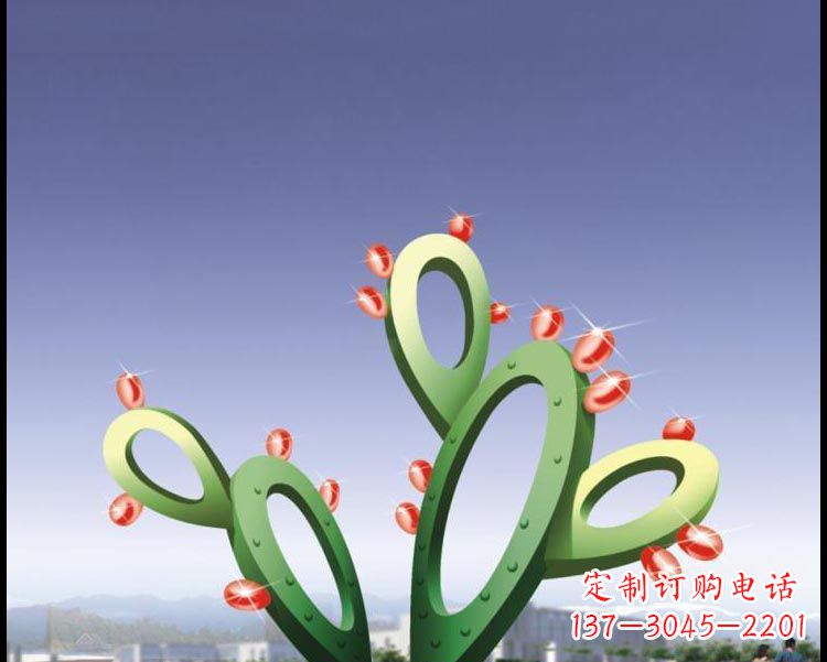 运城视觉焕发的不锈钢仙人掌景观雕塑