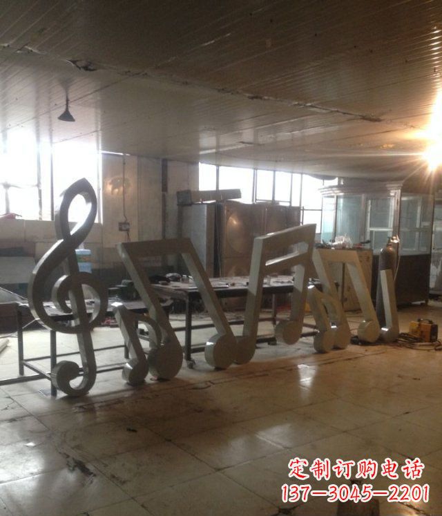 运城精致不锈钢音符景观雕塑