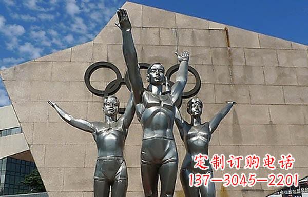 运城中领雕塑|不锈钢运动员雕塑