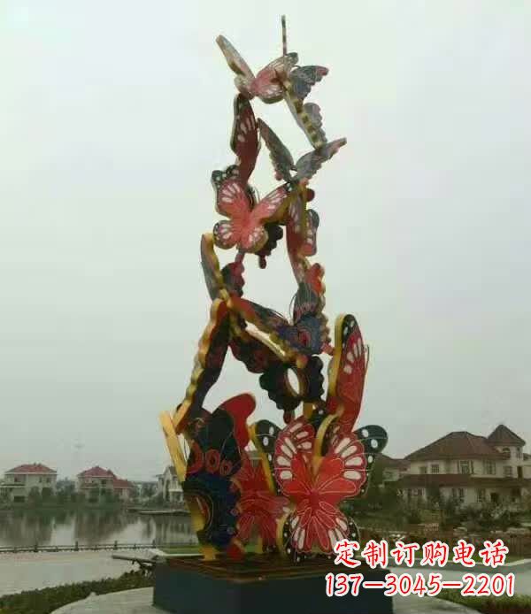运城中领雕塑:精美不锈钢蝴蝶雕塑