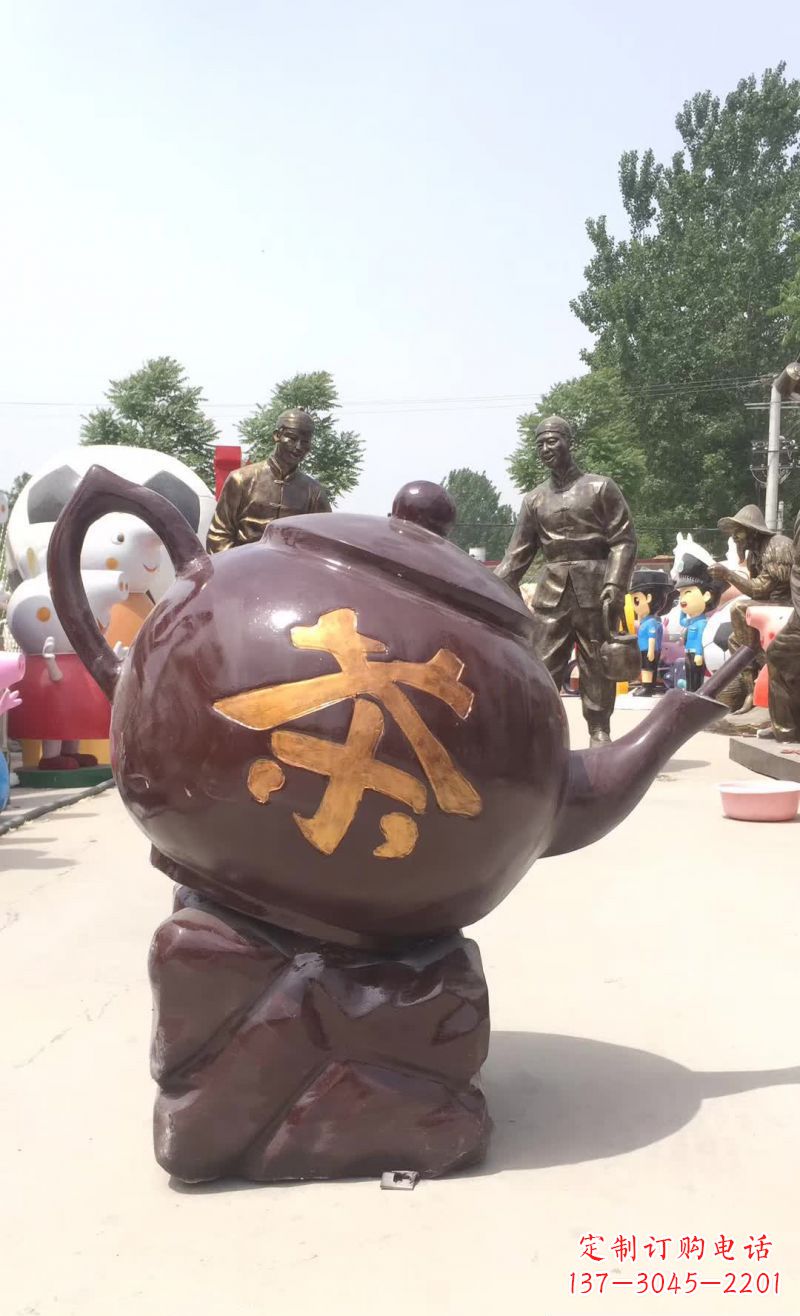 运城高质量广场茶壶铜雕塑