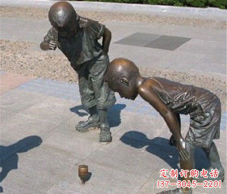 运城欣赏小男孩小品铜陀螺雕塑