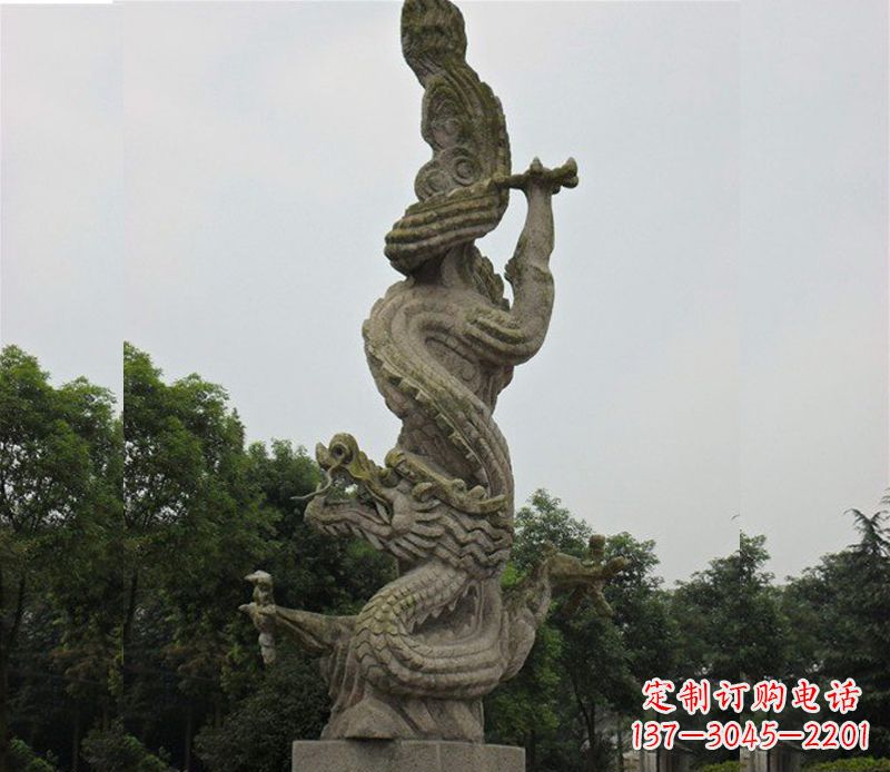 运城中领雕塑|古典美感的大理石龙雕塑
