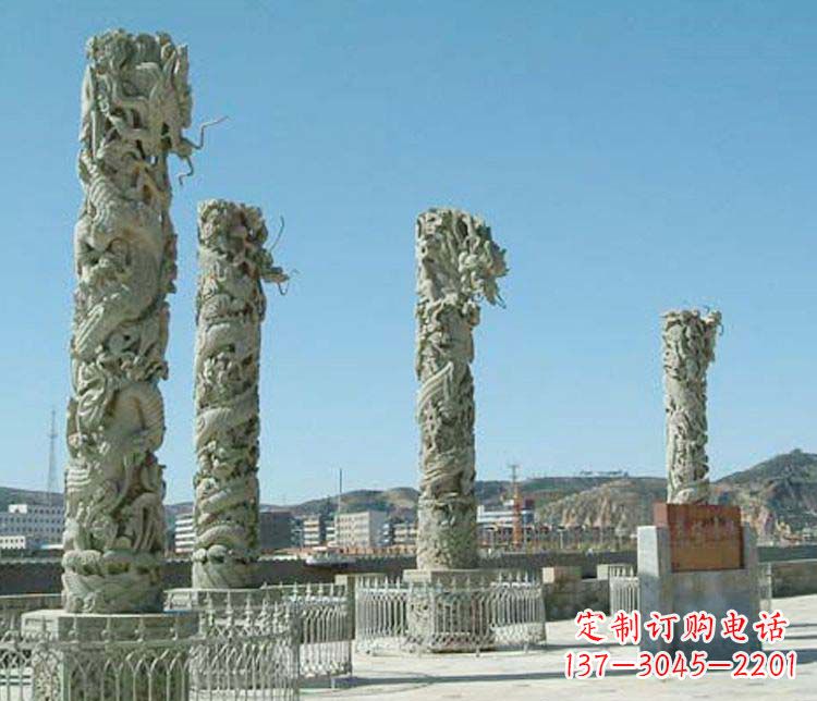 运城中领雕塑的大理石盘龙柱景观石雕
