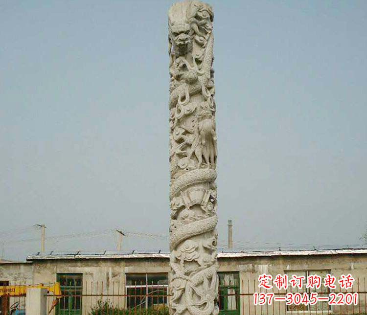 运城中领雕塑——独具特色的大理石盘龙柱雕塑