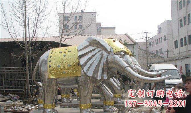 运城巨大不锈钢大象雕塑