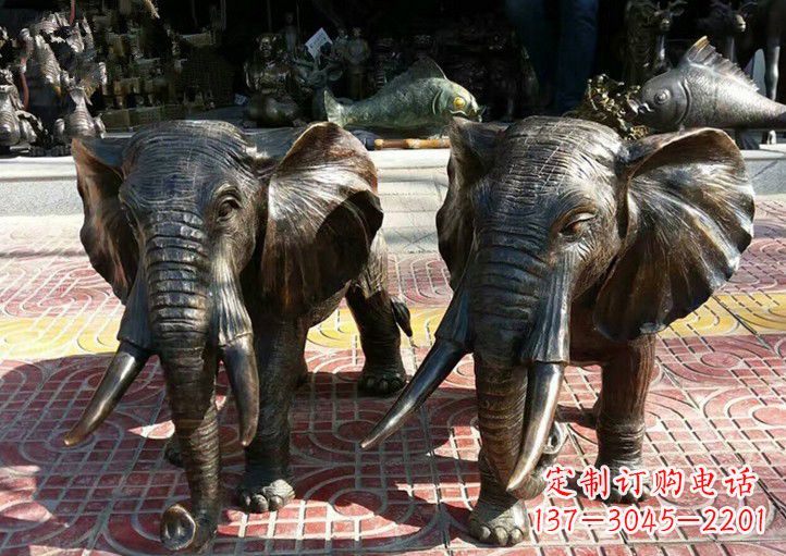 运城中领雕塑出品:专业定制铜大象雕塑