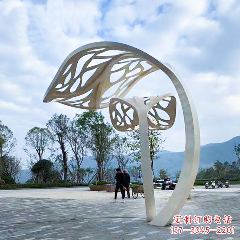 运城精致的不锈钢树叶雕塑