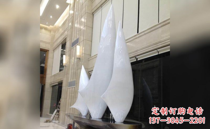 运城精美不锈钢帆船雕塑