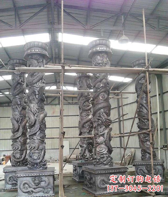 运城传统艺术雕刻精美大型仿铜龙柱