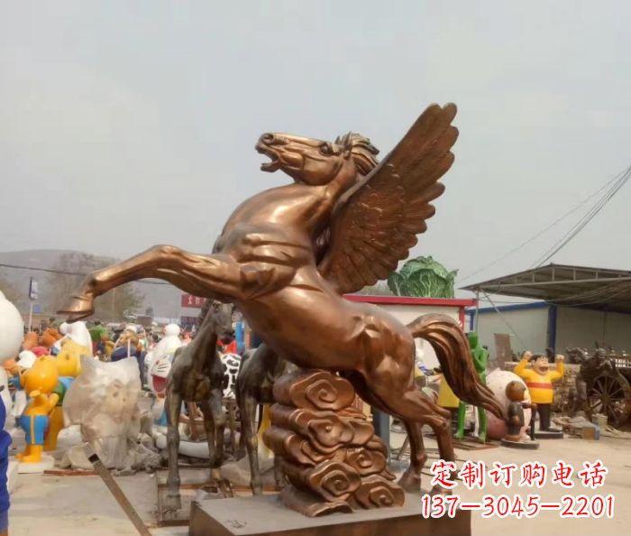 运城广场飞马铜雕,精美绝伦