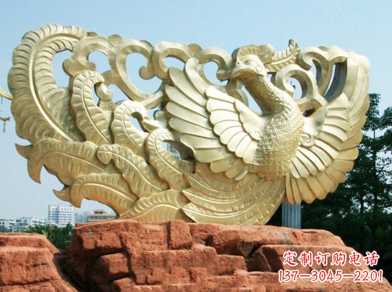 运城欣赏瑰丽的凤凰铜雕