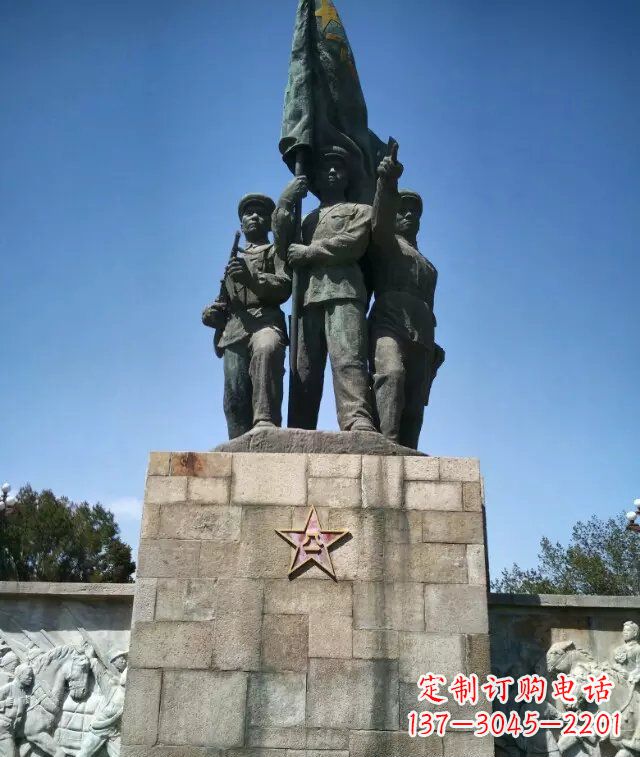 运城传承革命精神领雕纪念铜雕战士雕塑