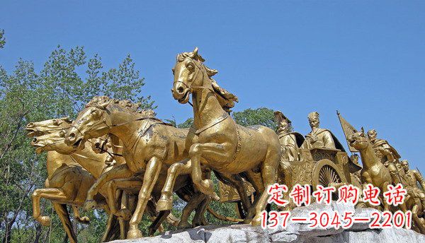 运城中领雕塑:精美古典马车铜雕