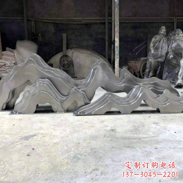 运城精美大型不锈钢假山雕塑