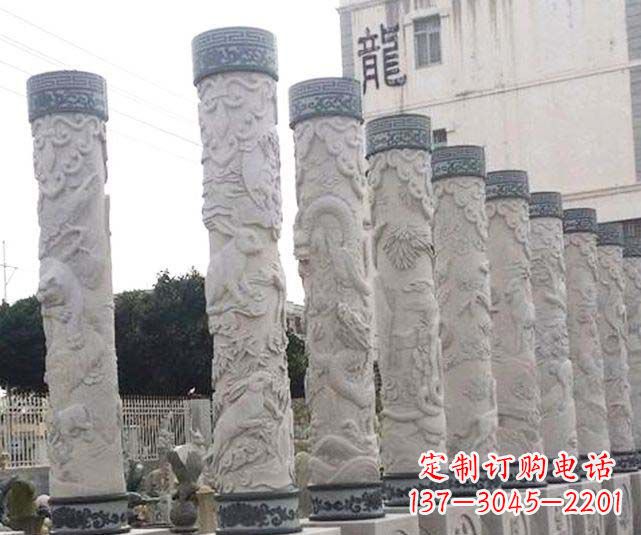 运城中领雕塑大理石古典龙柱石雕