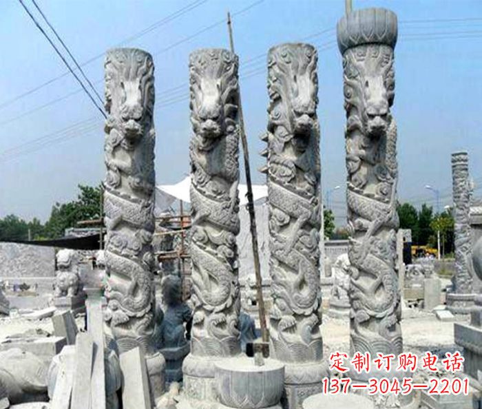 运城浩大神秘的龙柱石雕