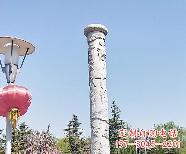 运城中领雕塑的大理石龙柱石雕